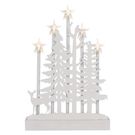 LED decoration, wooden – forest with stars, 35.5 cm, 2x AA, indoor, warm white, timer, EMOS