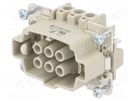 Connector: HDC; female; PIN: 6; size 6; contact insert; 600V; 16A WIELAND