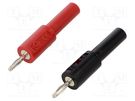 Adapter; 2mm banana; 36A; 70VDC; red and black; plug-in; 4mm; 2pcs. POMONA