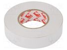 Tape: electrical insulating; W: 19mm; L: 33m; Thk: 130um; white; 180% SCAPA