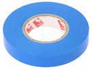 Tape: electrical insulating; W: 12mm; L: 25m; Thk: 130um; blue; 180% SCAPA