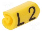 Markers; Marking: L2; 1.3÷3mm; PVC; yellow; -30÷80°C; leaded; CLI C WEIDMÜLLER