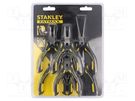 Kit: pliers; side,end,cutting,curved,flat,universal,elongated STANLEY