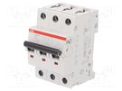 Circuit breaker; 400VAC; Inom: 2A; Poles: 3; for DIN rail mounting ABB