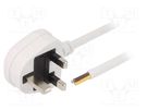 Cable; 3x1mm2; BS 1363 (G) plug,wires; PVC; 5m; white; 13A LIAN DUNG