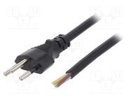 Cable; 3x1mm2; wires,SEV-1011 (J) plug; PVC; 5m; black; 10A; 250V LIAN DUNG