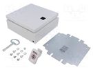 Enclosure: wall mounting; X: 200mm; Y: 200mm; Z: 80mm; E-BOX KX; IP66 RITTAL