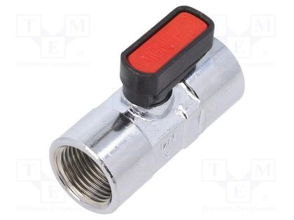 Mechanical ball valve; max.20bar; nickel plated brass; -20÷80°C PNEUMAT 6300-3/8-3/8
