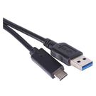 USB cable 3.0 A/Male - 3.1 C/Male 1m black Quick charge, EMOS