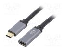 Cable; USB 3.2; USB C socket,USB C plug; 0.5m; black LOGILINK