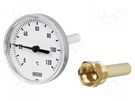Meter: temperature; analogue,bimetal; 0÷60°C; Probe l: 40mm; A43 WIKA