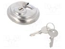 Padlock; stainless steel; round,shackle; A: 70mm; C: 10mm; B: 17mm KASP