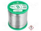 Soldering wire; Sn97Ag3; 0.7mm; 500g; lead free; reel; 221°C BROQUETAS