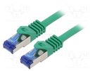 Patch cord; S/FTP; 6a; stranded; Cu; LSZH; green; 0.5m; 26AWG LOGILINK