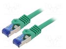 Patch cord; S/FTP; 6a; stranded; Cu; LSZH; green; 0.25m; 26AWG LOGILINK