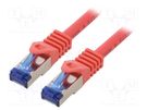 Patch cord; S/FTP; 6a; stranded; Cu; LSZH; red; 0.25m; 26AWG LOGILINK
