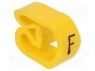 Markers; Marking: F; 8÷16mm; PVC; yellow; -30÷80°C; leaded; CLI C WEIDMÜLLER