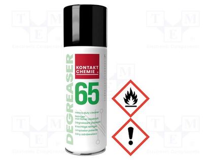 Cleaning agent; DEGREASER65; 200ml; spray; can; colourless KONTAKT CHEMIE 65/200