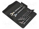 Wrenches set; inch,combination spanner,with ratchet; 8pcs. WERA