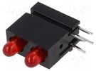 LED; in housing; red; 2.8mm; No.of diodes: 2; 20mA; 60°; 15÷30mcd MENTOR