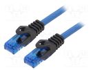 Patch cord; U/UTP; 6a; solid; Cu; blue; 25m; RJ45 plug,both sides LOGILINK