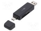 Card reader: external; USB A plug,USB C plug; USB 3.0; 5Gbps Goobay