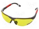 Safety spectacles; Lens: yellow; Resistance to: UV rays LAHTI PRO