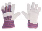 Protective gloves; Size: 10; cotton,natural leather LAHTI PRO