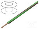 Wire; H05V-K,LgY; stranded; Cu; 0.35mm2; PVC; green-brown; 200m BQ CABLE