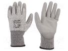 Protective gloves; Size: 10; grey; composite fibre LAHTI PRO