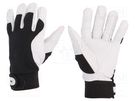 Protective gloves; Size: 10; black; natural leather LAHTI PRO