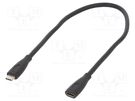 Cable; USB 3.2; USB C socket,USB C plug; nickel plated; 0.3m AKYGA