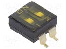 Switch: DIP-SWITCH; OFF-ON; 0.025A/24VDC; Pos: 2; -40÷85°C; SMD KNITTER-SWITCH