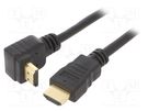 Cable; HDMI 2.0; HDMI plug,HDMI plug 90°; PVC; 4.5m; black; 30AWG GEMBIRD