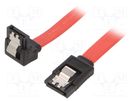 Cable: SATA; SATA plug,SATA plug angled; 0.3m; SATA III; red GEMBIRD