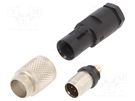 Connector: M9; plug; male; Plating: gold-plated; 125V; IP67; PIN: 7 BINDER