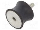 Vibration damper; M8; Ø: 40mm; rubber; L: 30mm; Thread len: 23mm ELESA+GANTER