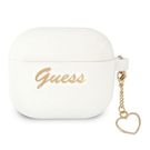 Guess GUA3LSCHSH AirPods 3 cover white/white Silicone Charm Heart Collection, Guess