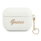 Guess GUAPLSCHSH AirPods Pro cover white/white Silicone Charm Heart Collection, Guess
