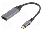 Adapter; USB 3.0; DisplayPort socket,USB C plug; 0.15m; black GEMBIRD