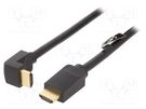 Cable; HDMI 2.0; HDMI plug,HDMI plug 90°; PVC; 3m; black; 30AWG VENTION