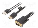 Cable; HDMI 1.4; PVC; 2m; black; 32AWG; Core: Cu,tinned VENTION