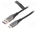 Cable; USB 2.0; USB A plug,USB C plug; nickel plated; 0.25m VENTION