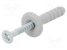 Plastic anchor; with flange,with screw; 8x40; zinc-plated steel FISCHER