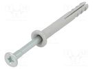 Plastic anchor; with flange,with screw; 5x40; zinc-plated steel FISCHER