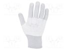 Protective gloves; ESD; M; Features: dissipative; white-gray ANTISTAT