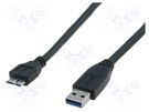 Cable; USB 3.0; USB A plug,USB B micro plug; nickel plated; 0.5m DIGITUS