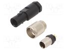 Connector: M9; plug; male; Plating: gold-plated; 125V; IP67; PIN: 8 BINDER