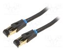 Patch cord; S/FTP; Cat 8; OFC; PVC; black; 20m; Plating: gold-plated VENTION