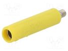 Socket; 4mm banana; 32A; yellow; nickel plated; screw; insulated STÄUBLI